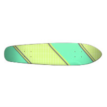 Rayures diagonales bleues jaunes modernes skateboards personnalisés