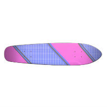 Rayures diagonales bleues roses modernes planches à roulettes customisées