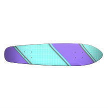Rayures diagonales bleues violettes modernes skateboards personnalisés