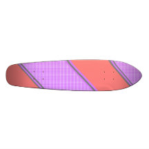 Rayures diagonales violettes roses modernes plateau de planche à roulettes