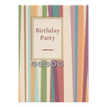 Rayures et fête d'anniversaire de rivets invitations personnalisées