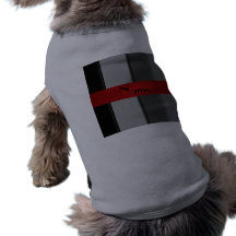 Rayures grises et rouges nommées personnalisées t-shirt pour animal domestique