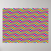 Rayures horizontales multicolores de sinus d'art o poster