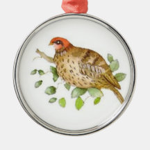 Rebhuhn in einem Birnen-Baum Weihnachtsbaum Ornament