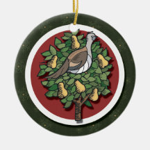 Rebhuhn in einer Birnen-Baum-Verzierung Weihnachtsbaum Ornament