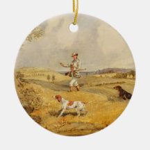 Rebhuhn-Schießen (Öl auf Platte) Weihnachtsbaum Ornament