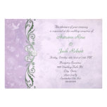 Réception de mariage florale de lavande et de ress cartons d'invitation