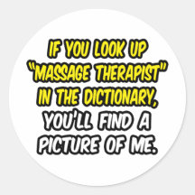 Recherchez le thérapeute de massage en dictionnair adhésif rond