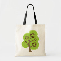 Recyceln Sie Baum-Grün Tragetaschen