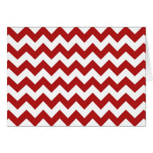 Red and White Zigzag Greeting Card