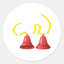 Red Party Bells Round Stickers