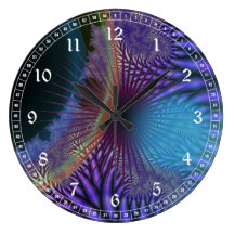 Regard centripète - mystère d'améthyste et d'azur horloges