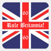 Regel Britannia! - Britische Flagge+60 für Jubiläu Quadratsticker