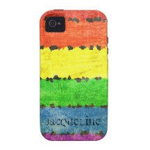 Regenbogen-Zeichenstift-Streifen - GLBT Stolz pers Case-Mate iPhone 4 Hüllen