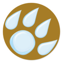 Regentropfen Pfote raindrop paw Runde Sticker