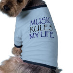 Règles de musique ma vie tee-shirt pour chien