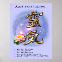 Reiki Prinzipien Posterdrucke