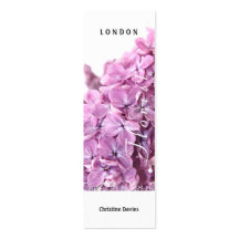 Reizende lila Blumen entspringen, der Florist, dün Visitenkarten