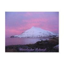 Reklamerummel-Berg, rosa Winter-Sonnenuntergang