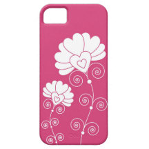 Remous de blanc et motif floral - roses indien iPhone 5 case