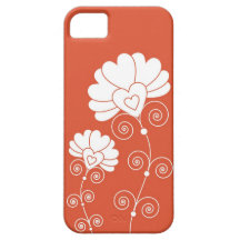 Remous de blanc et motif floral - rouge coque iPhone 5 Case-Mate