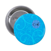 Remous de bleu de monogramme pin's avec agrafe