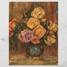 Renoirs Rosen vor blauen Curtain (1908) Vollfarbige Flyer