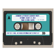 Rétro 80s cassette Mixtape personnalisé Invitations Personnalisables