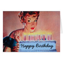 Rétro anniversaire des années 1950 cartes de vœux