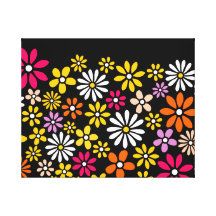 Retro Blumenmuster Leinwand Druck