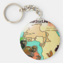 RÉTRO CARTE DE L'AFRIQUE PORTE-CLEFS