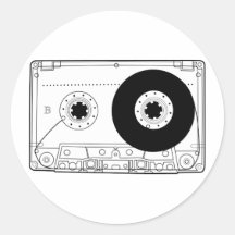 rétro cassette vintage graphique de T-shirt de cas Autocollant Rond