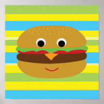 Rétro cheeseburger affiche