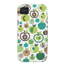 Rétro conception mignonne de motif de fleur de pom coques Case-Mate iPhone 4