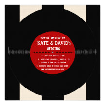 Rétro disque vinyle l faire-part de mariage modern