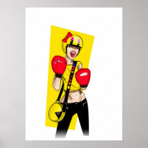 Rétro fille de jeu poster