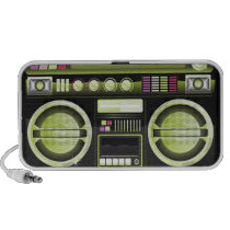 Retro gelbes Ghettoblastergetto-Bläser Neonboombox