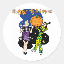 Rétro Halloween Adhésifs Ronds