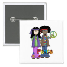 Retro Hippie-Blumen-KinderPin Anstecknadelbutton