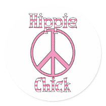 Retro Hippie-Küken-Tupfen-und Streifen-Frieden