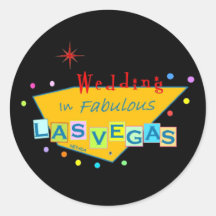 Retro Hochzeit in fabelhaftem Las Vegas-Aufkleber
