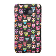 Rétro illustration de motif de hibou étui samsung galaxy SII