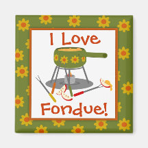 Retro Liebe-Fondue des Gänseblümchen-Fondue-Topf-I Magnete