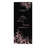 Rétro menu rose élégant de mariage de remous de fl faire-parts