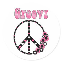 Retro Mod mit Blumen und Friedenssymbol-T-Shirts, 