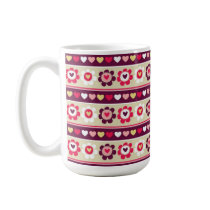 Retro Modvalentine-Blumenherz-Streifen