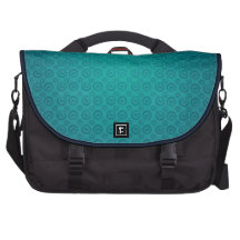 rétro motif cyan de cercle sacoches pour ordinateur portable