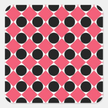 Rétro motif de rose rose de mod autocollants