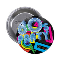 Retro Party 80 Anstecknadelbuttons