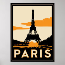 retro Plakat des Paris-Kunst-Dekos